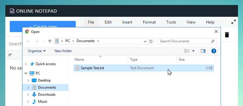 Open file dialog in Soseo